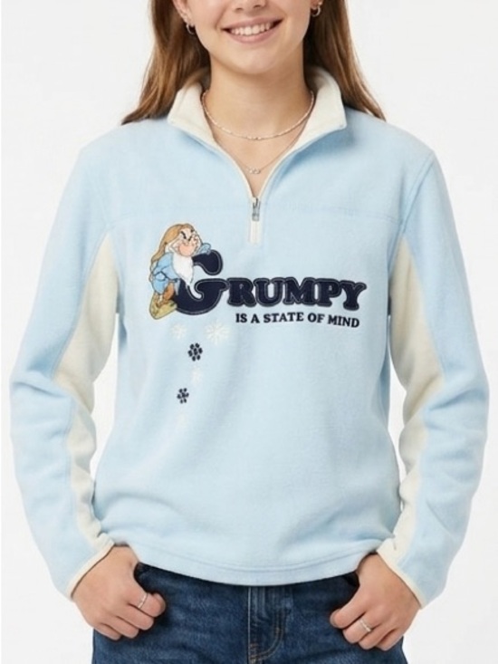 Disney Tops - Disney Fleece Pullover Sweatshirt Size Large 12/14 Snow White Grumpy Character